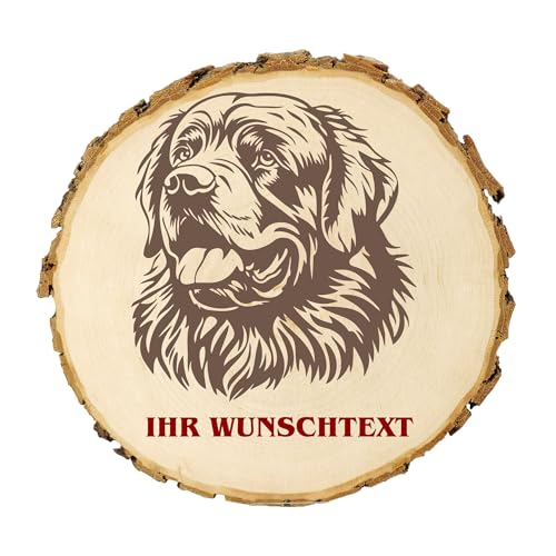 KIWISTAR UG - 14-16 cm Baumscheibe - Tibetischer Mastiff - Hund - personalisiertes Geschenk individuell selbst gestalten - Name - Holzscheibe mit Wunschtext - Naturholz - Geschenk - Türschild von Kiwistar