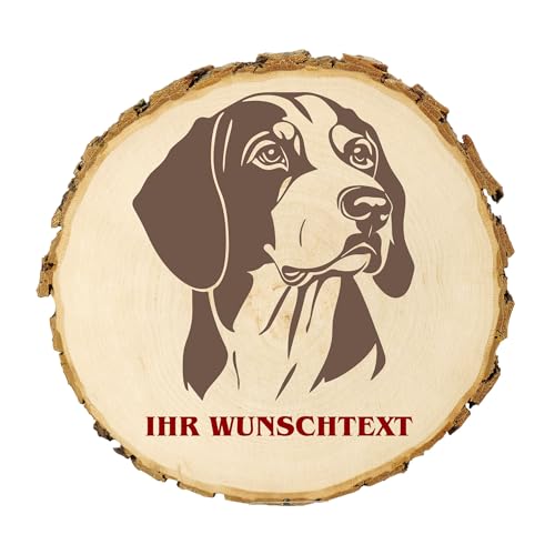 KIWISTAR UG - 14-16 cm Baumscheibe - Treeing Walker Coonhound - Hund - personalisiertes Geschenk individuell selbst gestalten - Name - Holzscheibe mit Wunschtext - Naturholz - Geschenk - Türschild von Kiwistar