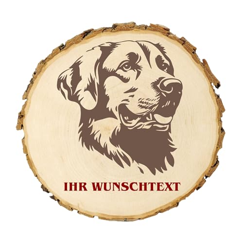 KIWISTAR UG - 21-24 cm Baumscheibe - Anatolischer Schäferhund - Hund - personalisiertes Geschenk individuell selbst gestalten - Name - Holzscheibe mit Wunschtext - Naturholz - Geschenk - Türschild von Kiwistar