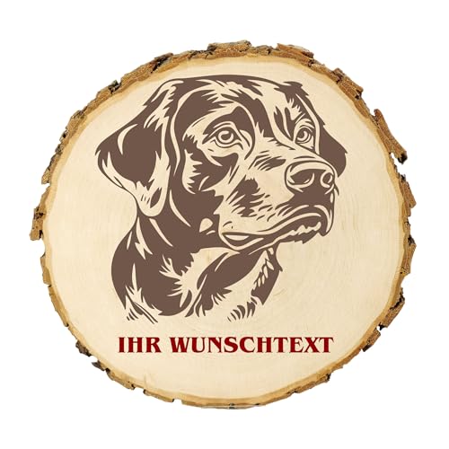 KIWISTAR UG - 21-24 cm Baumscheibe - Lapinporokoira - Hund - personalisiertes Geschenk individuell selbst gestalten - Name - Holzscheibe mit Wunschtext - Naturholz - Geschenk - Türschild von Kiwistar