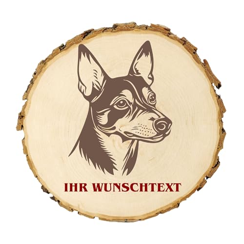 KIWISTAR UG - Baumscheibe 14-16 cm - Basenji - Hund - personalisiertes Geschenk individuell selbst gestalten - Name - Holzscheibe mit Wunschtext - Naturholz - Geschenk - Türschild von Kiwistar