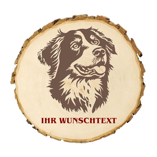 KIWISTAR UG - Baumscheibe 14-16 cm - Münsterländer - Hund - personalisiertes Geschenk individuell selbst gestalten - Name - Holzscheibe mit Wunschtext - Naturholz - Geschenk - Türschild von Kiwistar