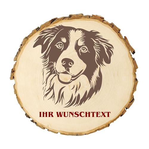 KIWISTAR UG - Baumscheibe 14-16 cm - Slowenischer Cuvac - Hund - personalisiertes Geschenk individuell selbst gestalten - Name - Holzscheibe mit Wunschtext - Naturholz - Geschenk - Türschild von Kiwistar