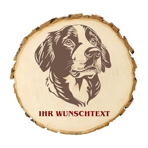 KIWISTAR UG - Baumscheibe 21-24 cm - Tornjak - Hund - personalisiertes Geschenk individuell selbst gestalten - Name - Holzscheibe mit Wunschtext - Naturholz - Geschenk - Türschild von Kiwistar