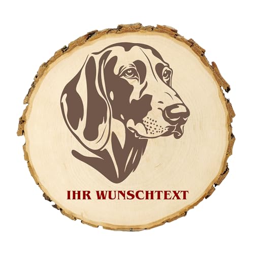 KIWISTAR UG - Baumscheibe 21-24 cm - Transsilvanischer Laufhund - Hund - personalisiertes Geschenk individuell selbst gestalten - Name - Holzscheibe mit Wunschtext - Naturholz - Geschenk - Türschild von Kiwistar