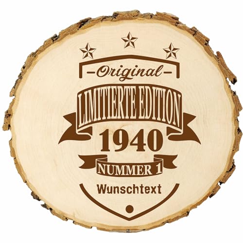 KIWISTAR UG - Baumscheibe - 36-40 cm - Limierte Edition - personalisiertes Geschenk individuell selbst gestalten - Name - Holzscheibe mit Wunschtext - Naturholz - Geschenk - Türschild von Kiwistar