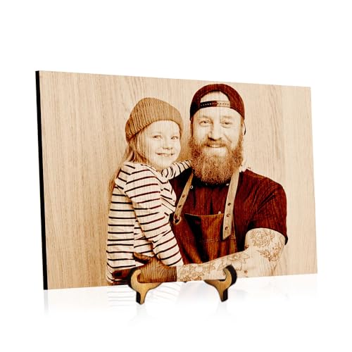 KIWISTAR UG - Schild - Fotoschild - graviert - Holzschild - Porträt mit Foto personalisiert - 50x30 cm - Geschenk - Funschild - handgefertigt - Romantik - auf 6mm Sperrholz - Holz von Kiwistar