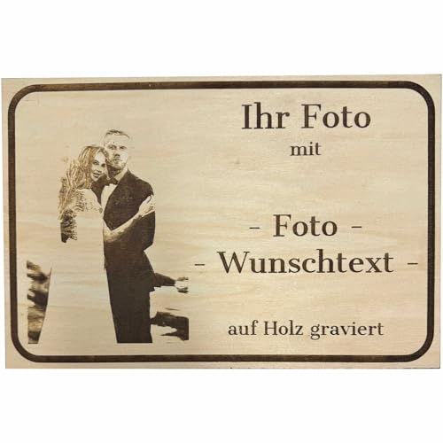 KIWISTAR UG - Schild - Wunschtext Holzschild - 30x20 cm - personalisiert mit Foto und Text - Funschild - Geschenk, Aufsteller, Fotoschild, Türschild für privat und Gewerbe von Kiwistar