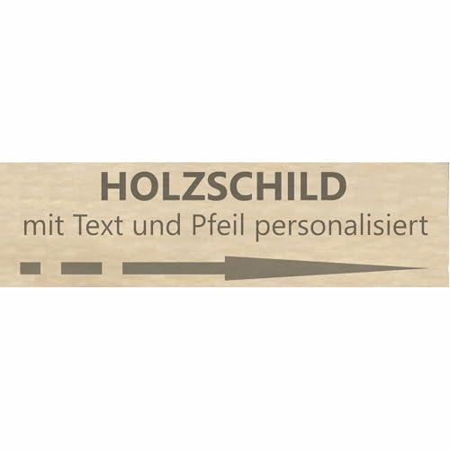 KIWISTAR UG - Schild - Wunschtext Holzschild - mit Pfeil und Text personalisiert - 30x10 cm - Funschild - Geschenk, privat und Gewerbe - Hotel - Firma - Logo - Spassschild von Kiwistar