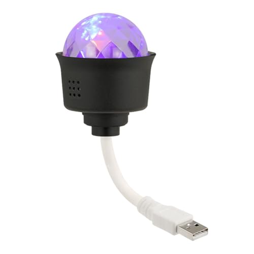 Kixolazr Plug-In-Disco-Licht, USB-Disco-Licht,Sprachgesteuerte USB-Disco-Party- Rotierende bunte USB-Disco-Party-, DJ-Nachtlicht, Atmosphäre, Licht, Geschenk von Kixolazr