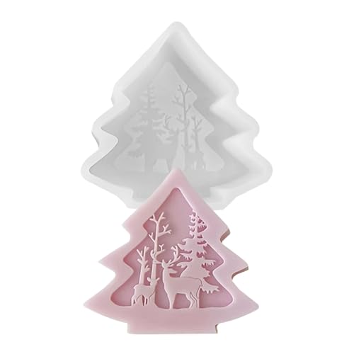 Kixolazr Weihnachtsbaum-Kerzenform – Silikon-Betonform | Silikon-Epoxidharz-Form für Kerzenherstellung, Weihnachtsbastelgips, Heimdekoration, Zementform von Kixolazr