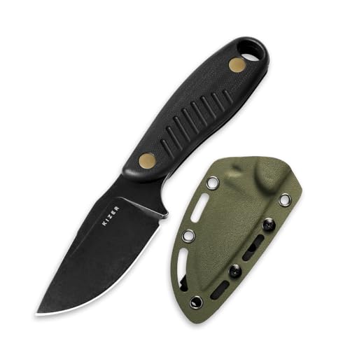 Kizer Hare feststehende Klinge Messer mit Scheide, 3,14 „D2 Stahlklinge EDC Jagdmesser mit schwarzem G10 Griff, kleine Outdoor Bushcraft Camping Survival-Messer für Männer Frauen, 1077M1 Kizer Hare feststehende Klinge Messer mit Scheide, 3,14 „D2 Stahlklinge EDC Jagdmesser mit schwarzem G10 Griff, kleine Outdoor Bushcraft Camping Survival-Messer für Männer Frauen, 1077M1 von Kizer
