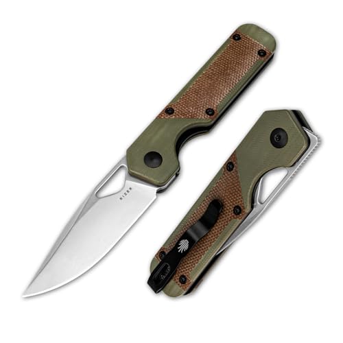 Kizer Mini Militaw Klappmesser, 2,82 Zoll Nitro V-Klinge Taschenmesser, braun-grüner G10-Griff, kleines EDC-Messer mit Taschenclip, Camping-Jagdmesser für Männer und Frauen, Geschenk V3634SM2 Kizer Mini Militaw Klappmesser, 2,82 Zoll Nitro V-Klinge Taschenmesser, braun-grüner G10-Griff, kleines EDC-Messer mit Taschenclip, Camping-Jagdmesser für Männer und Frauen, Geschenk V3634SM2 von Kizer