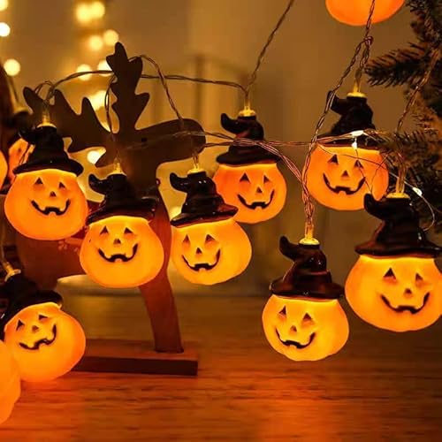 3M 20LED Lichterkette Halloween Kürbis Led, Halloween Dekoration Lichterkette Kürbis, Lichterkette Außen Batterie Pumpkin Deko, Halloween-deko Kürbis Licht für Kinderparty Garten Indoor von Kjzeex