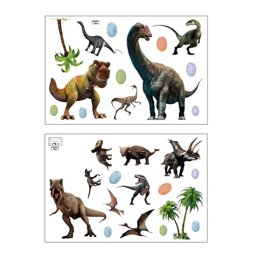 2 Stück Dinosaurier Leuchtende Wandsticker, Selbstklebend Wandtattoo Kinder, Kinderzimmer Dino Leuchtsticker, Glühen Wandaufkleber Dunkeln Aufkleber für Junge Kinderzimmer Schlafzimmer Geschenke Blau von KkvoGmle