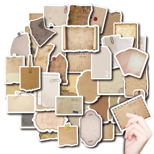 80 Stück Scrapbooking Sticker, Vintage Dekopapier Scrapbook Stickers Papier Set, Beschreibbar Journal Sticker Designpapier Scrapbook DIY Schreibpapier Tagebuch Stempel Fotoalbum von KkvoGmle