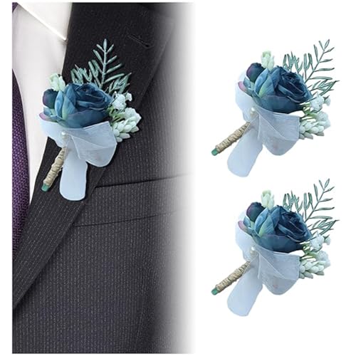 2 Stück braut und bräutigam anstecker, anstecker hochzeit, boutonniere, ansteckblume hochzeit herren, ansteckblume herren hochzeit, ansteckblume anzug, anstecknadel hochzeit gäste für Prom Party (A) von Klaimbmo