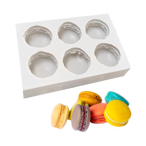 6-Cavity 3D Macaron Macaron Hamburger Baking Molds, Macaron Mould Silicone, Macaron Fondant Candy Mold, Stencil Silicone Macaron Mould for Chocolate, Candle, Soap von Klaimbmo