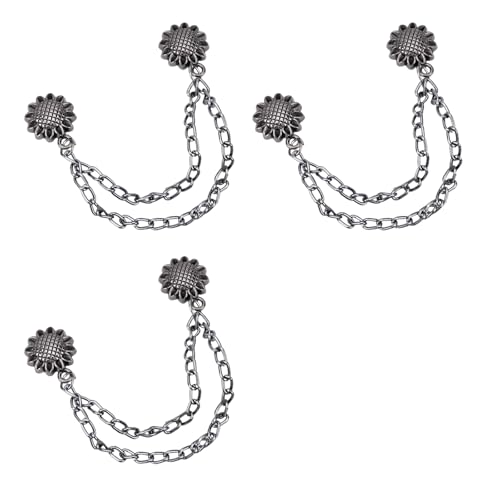 3 Stück Blumen-Clips, multifunktionale Metallmagnete, Knöpfe mit Kettenschnallen für Kleidung, Manschettenlinie, Kleidung, Clip mit Kette, Blumen, Nadeln, Schnallen 3 Stück Blumen-Clips, multifunktionale Metallmagnete, Knöpfe mit Kettenschnallen für Kleidung, Manschettenlinie, Kleidung, Clip mit Kette, Blumen, Nadeln, Schnallen von Klaisy