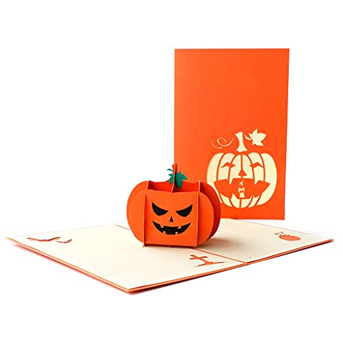 Halloween-Karten 3D-Hexenkürbis-Grußkarte für Halloween-Party, Postkarte mit Umschlag, Kinder von Klaisy