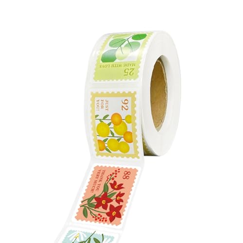 Klaisy 1 Rolle selbstklebende Aufkleber, Retro-Blumen-Aufkleber, Geschenkaufkleber, Glasetiketten-Aufkleber von Klaisy