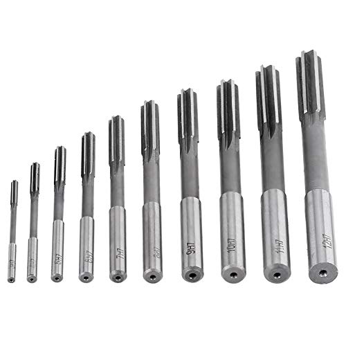 Klanata 10pcs HSS H7 Gerade Flöte-Chucker-Reamer-Set, 3-12 mm Mahlschneider für eine hohe Präzisionsbearbeitung von Klanata