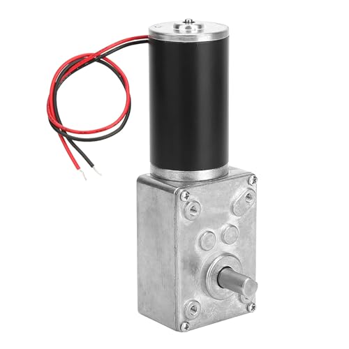 Klanata 24 V DC 8 mm Welle Schneckengetriebemotor, hohe Torsion, 10–500 U/min Drehzahlbereich, ideal für Präzisionsautomatisierung (100RPM) von Klanata