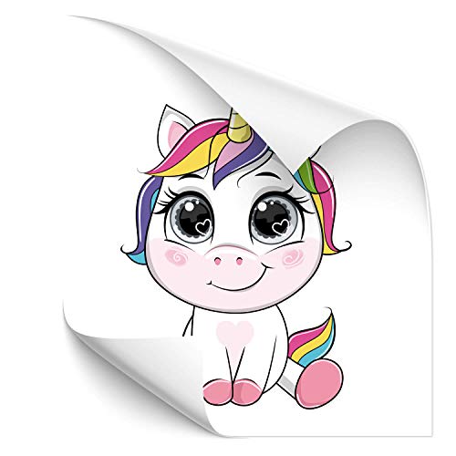 Einhorn Aufkleber Druck in Farbe Kindermotiv Sticker Autosticker Einhorn | D00630 von Klebe-X