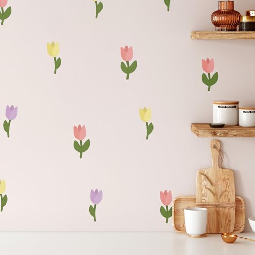 Klebekerlchen® | Wandtattoo für das Kinderzimmer, Wandsticker selbstklebend - Tulpen (Set mit 18 Motiven) von Klebekerlchen