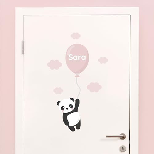 Klebekerlchen - Tür-Sticker für dein Kinderzimmer - Panda rosa Ballon von Klebekerlchen