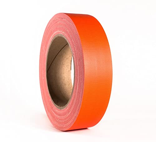 38 mm x 25 m Neon Orange Gewebeband Fluoreszierendes Neon Klebeband Schwarzlicht Gaffa Reaktivband/Leuchtband für Parteien Kunst Handwerk Dekorationen/Industrie (38mm x 25m, Neonorange) von Klebeland