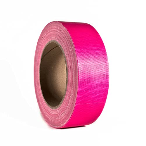 50 mm x 25 m Neon Pink Gewebeband Fluoreszierendes Neon Klebeband Schwarzlicht Gaffa Reaktivband, Tape/Leuchtband für Parteien Kunst Handwerk Dekorationen/Industrie (50mm x 25m, Neonpink) von Klebeland