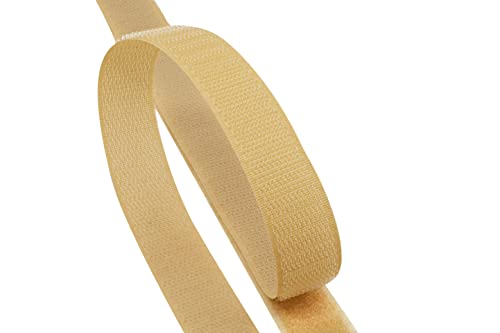 KLEBERINO Klettband zum nähen | Set Hakenband + Flauschband | hohe Verschlusskraft in Industriequalität | Klettverschluss zum aufnähen (Beige, 16mm x 3m) von Kleberino