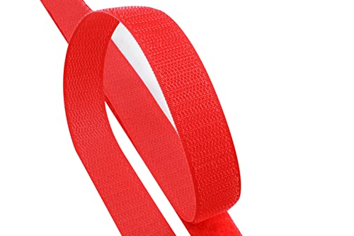 KLEBERINO Klettband zum nähen | Set Hakenband + Flauschband | hohe Verschlusskraft in Industriequalität | Klettverschluss zum aufnähen (Rot, 16mm x 3m) von Kleberino