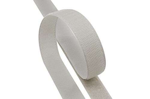 Kleberino Klettband zum nähen | Set Hakenband + Flauschband | hohe Verschlusskraft in Industriequalität | Klettverschluss zum aufnähen (Hellgrau, 20mm x 25m) von Kleberino