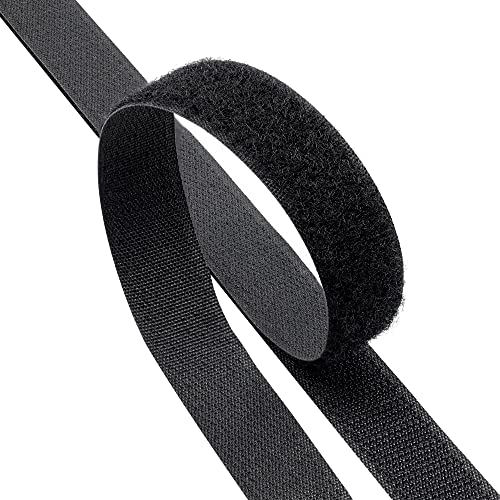 Kleberino Klettband zum nähen | Set Hakenband und Flauschband | Klettverschluss zum aufnähen | hohe Verschlusskraft in Industriequalität (schwarz, 50mm x 1m) von Kleberino