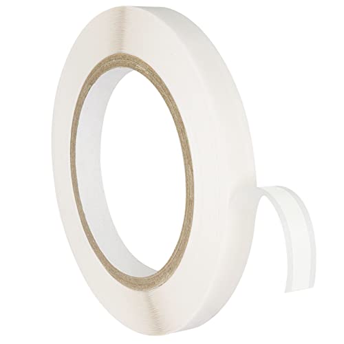 KLEBESHOP24 Doppelseitiges Klebeband | Handabreißbar | Mit Abdeckungsüberstand / 6 mm Band, 12 mm Abdeckung von KLEBESHOP24