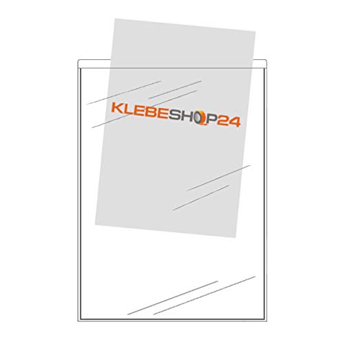 KLEBESHOP24 SICHTHÜLLEN SELBSTKLEBEND | Schmale Seite offen | DIN A5 | 100 Stück von KLEBESHOP24