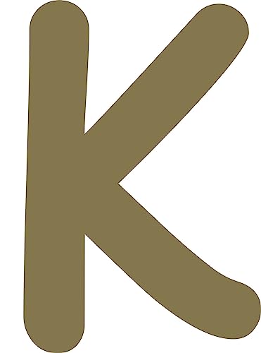 Kleckerliese Alphabet Buchstaben 20cm selbstklebende Aufkleber Wandtattoo Wanddekoration Kinderzimmer STICKER K - Höhe 20cm, Farbe Gold von Kleckerliese