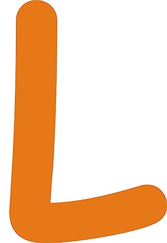 Kleckerliese Alphabet Buchstaben 44cm selbstklebende Aufkleber Wand Fenster Tür Boote Auto Kinderzimmer STICKER L - Höhe 44cm, Farbe Orange von Kleckerliese