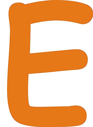 Kleckerliese Alphabet Buchstaben 6cm selbstklebende Aufkleber Wand Fenster Tür Boote Auto Kinderzimmer STICKER E - Höhe 6cm, Farbe Orange von Kleckerliese