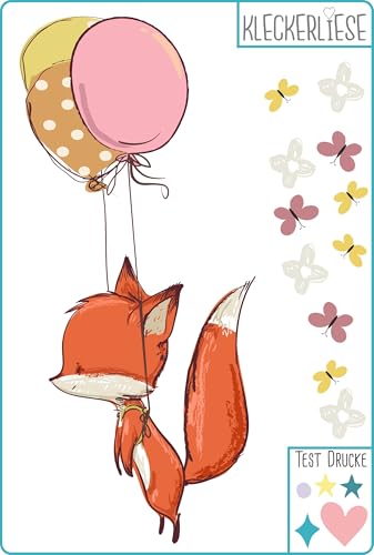 Kleckerliese DTF Bügelbild DIY Tiere Fuchs Ballons Blumen Schmetterlinge von Kleckerliese