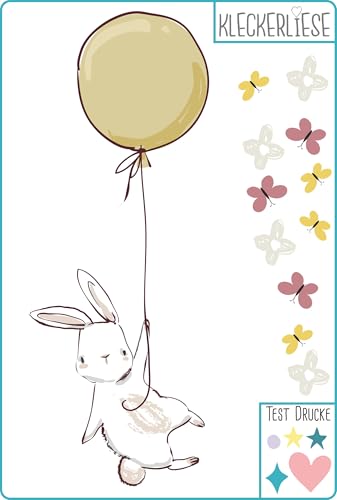 Kleckerliese Bügelbild DIY Tiere Hase Ballons Blumen Schmetterlinge von Kleckerliese