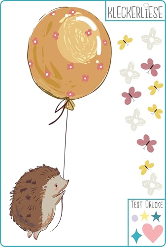 Kleckerliese Bügelbild DIY Tiere Igel Ballons Blumen Schmetterlinge von Kleckerliese