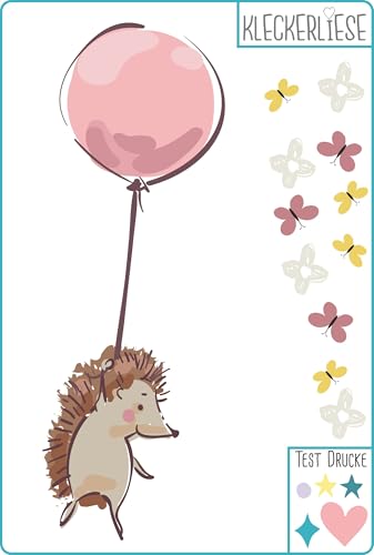 Kleckerliese Bügelbild DIY Tiere Igel Ballons Blumen Schmetterlinge von Kleckerliese