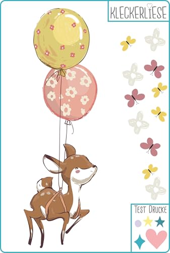 Kleckerliese Bügelbild DIY Tiere Reh Ballons Blumen Schmetterlinge von Kleckerliese