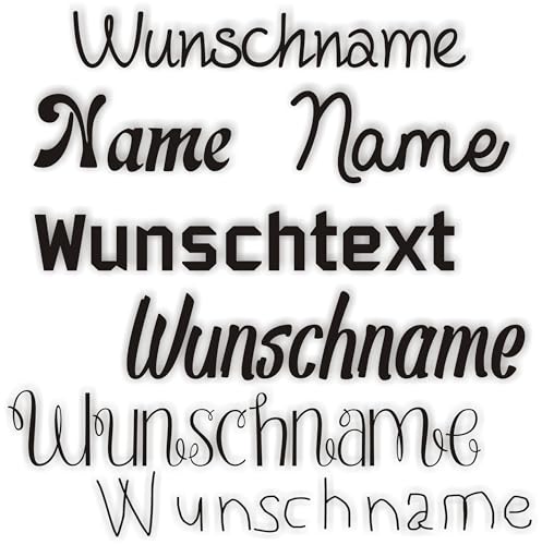 Kleckerliese DTF Bügelbild DIY Wunschname Wunschtext Text Name Breite 10cm von Kleckerliese