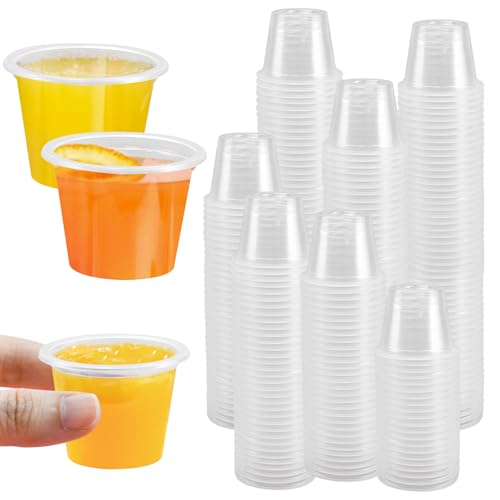 Kleemeiero 300 Stück Schnapsgläser Plastik 40ml/4cl Shotgläser Wiederverwendbarer Plastikbecher Trinkbecher Transparent Shot Becher Partybecher Schnapsbecher für Geburtstage Verkostung Partys von Kleemeiero