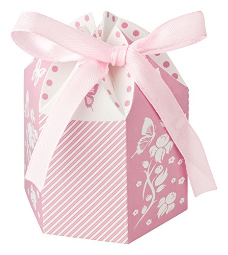 Kleenes Traumhandel Romantische Gastgeschenkboxen - 30er Set in Rosa - 8x6x6 cm, Perfekt für Taufe, Geburt & Hochzeitszeremonien von Kleenes Traumhandel