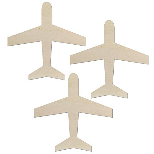 Kleenes Traumhandel - 3er Set Flugzeug Deko aus Holz, 10 cm Länge, Ideal für Wand und Tür von Kleenes Traumhandel